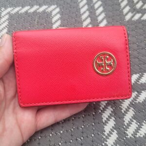 Tory Burch Scarlet Red Keyholder ID mini wallet